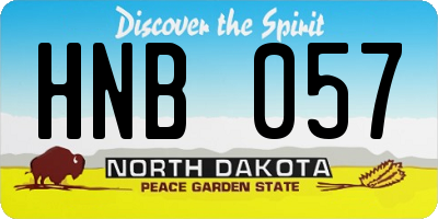 ND license plate HNB057