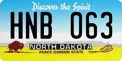 ND license plate HNB063