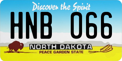 ND license plate HNB066