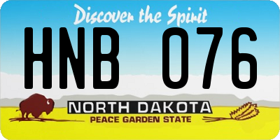 ND license plate HNB076