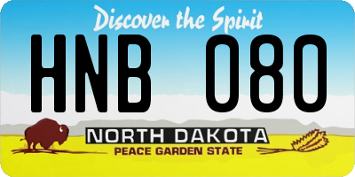 ND license plate HNB080
