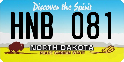 ND license plate HNB081