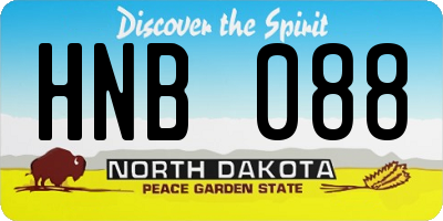 ND license plate HNB088