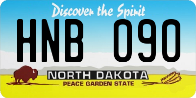 ND license plate HNB090