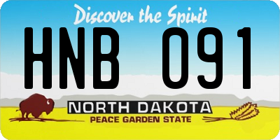 ND license plate HNB091