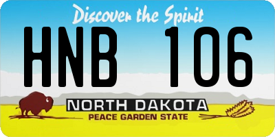 ND license plate HNB106