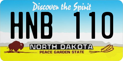 ND license plate HNB110