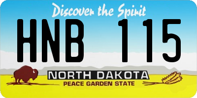 ND license plate HNB115