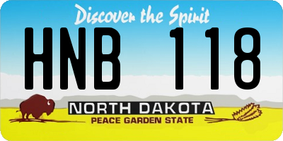 ND license plate HNB118