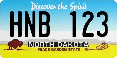 ND license plate HNB123