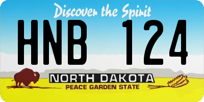 ND license plate HNB124