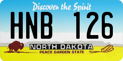 ND license plate HNB126
