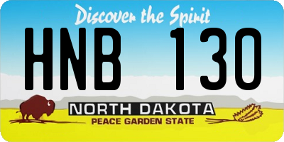 ND license plate HNB130