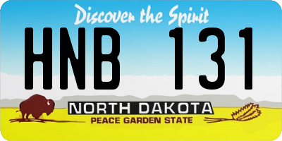 ND license plate HNB131