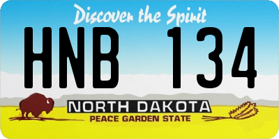 ND license plate HNB134
