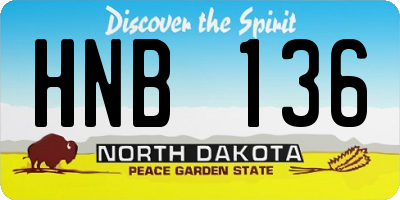 ND license plate HNB136