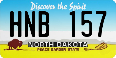 ND license plate HNB157