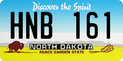 ND license plate HNB161
