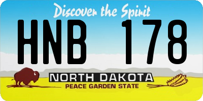 ND license plate HNB178