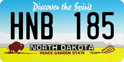 ND license plate HNB185