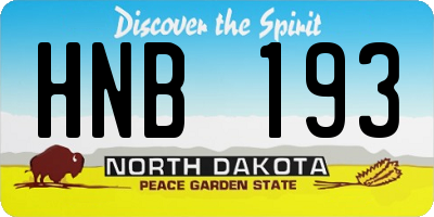 ND license plate HNB193