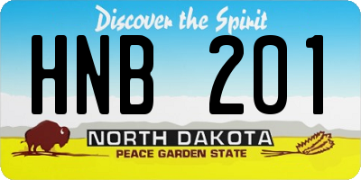 ND license plate HNB201