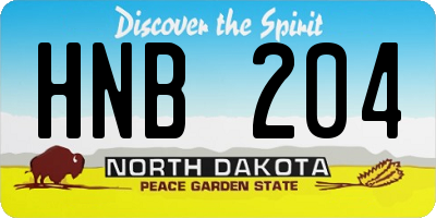 ND license plate HNB204