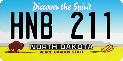 ND license plate HNB211