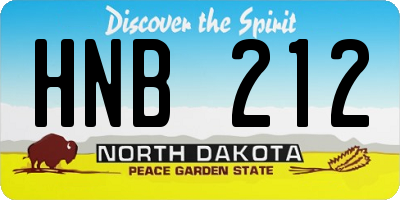 ND license plate HNB212