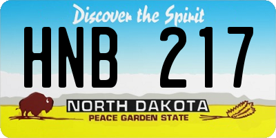 ND license plate HNB217