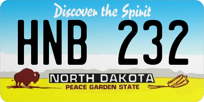 ND license plate HNB232