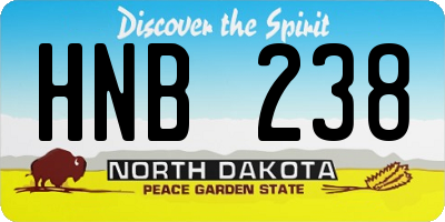ND license plate HNB238