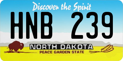 ND license plate HNB239