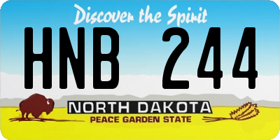 ND license plate HNB244