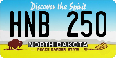 ND license plate HNB250