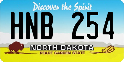 ND license plate HNB254