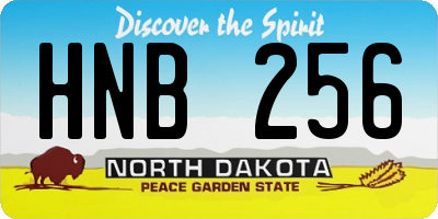 ND license plate HNB256