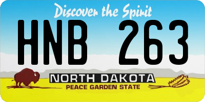 ND license plate HNB263