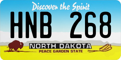 ND license plate HNB268