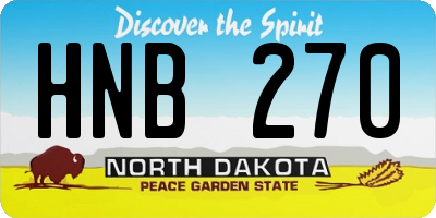 ND license plate HNB270