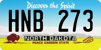 ND license plate HNB273