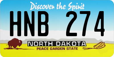 ND license plate HNB274