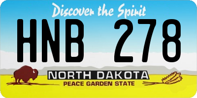 ND license plate HNB278