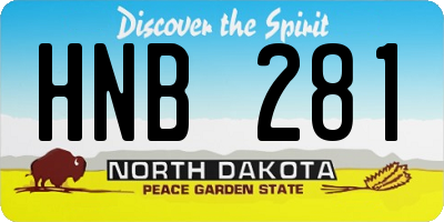 ND license plate HNB281