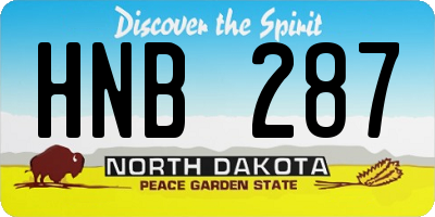 ND license plate HNB287