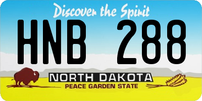 ND license plate HNB288