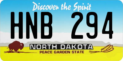 ND license plate HNB294
