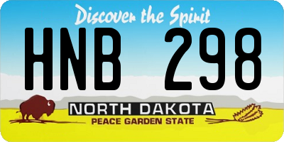 ND license plate HNB298