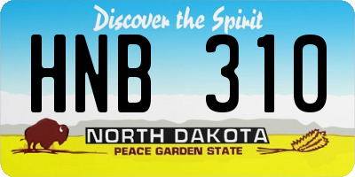 ND license plate HNB310