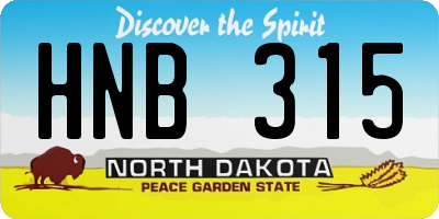 ND license plate HNB315